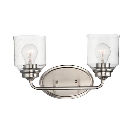 Maxim Lighting Acadia 2-Light 14.75" Wide Satin Nickel Vanity Light 12262CDSN